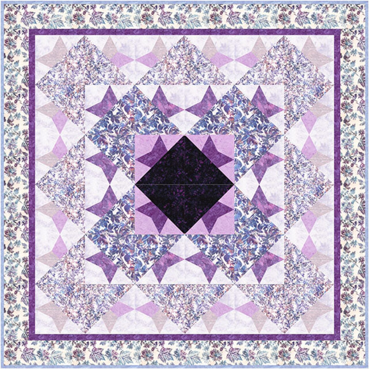 Fabric Hoffman Get Pieced Opal Amethyst 58x58 Quilt Kit GPO-91-AMETHYST